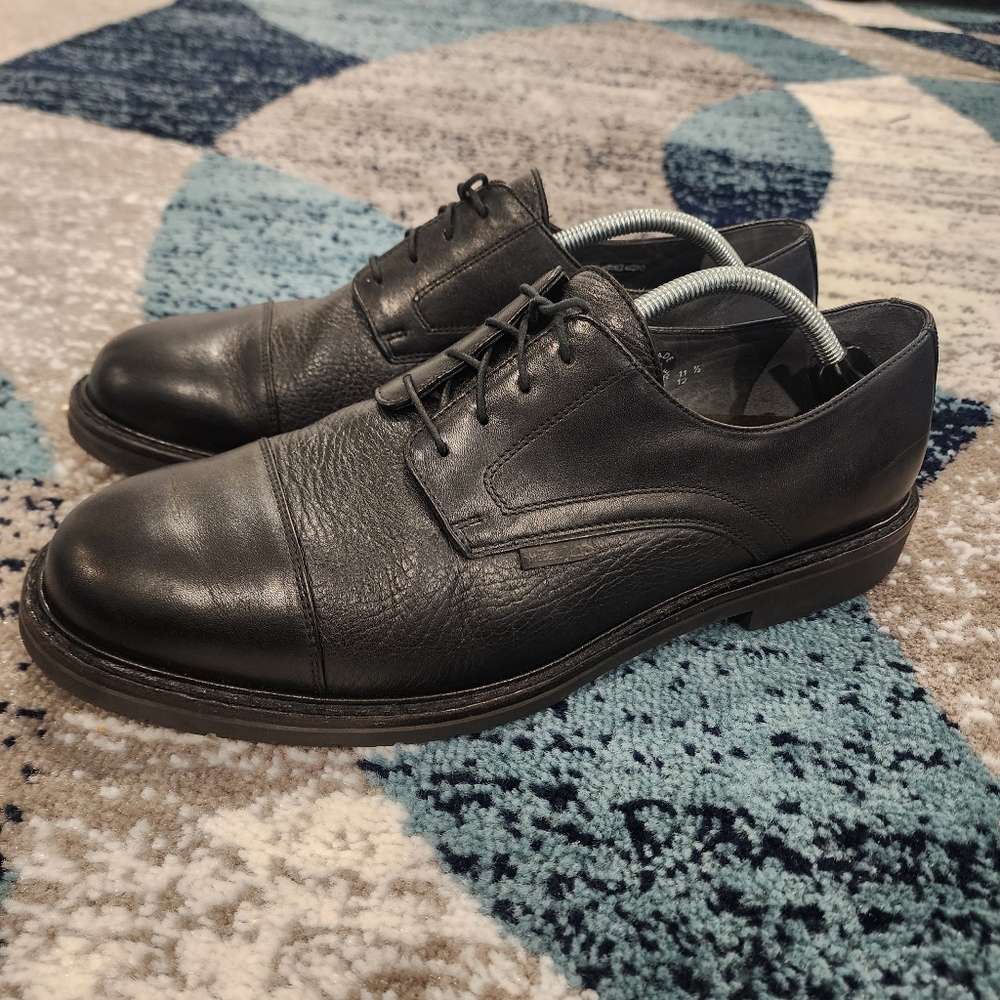 Mephisto Melchior Walking Shoes Black Pebble Grain Leather Comfort Derby Mens 12